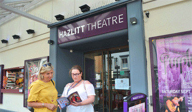 Friends outside the Hazlitt Theatre