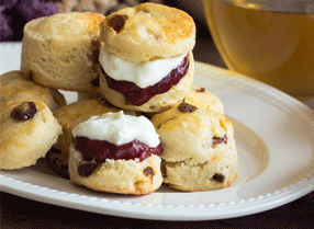 Scones with cream and jam