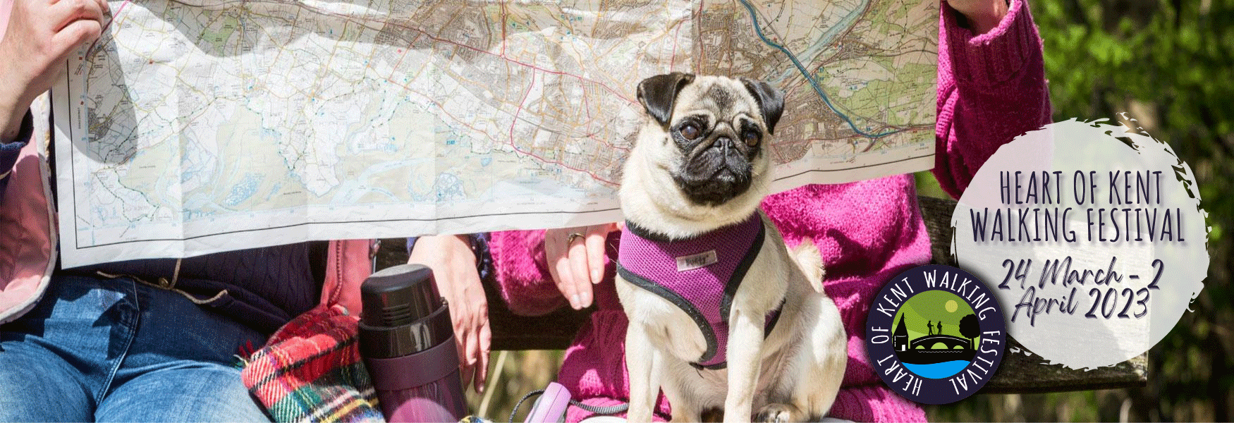 Hucking with Map and Pug
Heart of Kent Walking Festival - 24 March to 2 April 2023