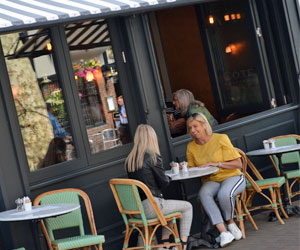 Stopping for coffee at a local restaurant