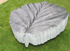 Stone leaf sculpture